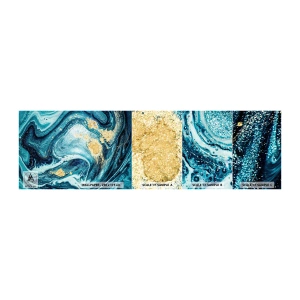 Muestra de fotomural autoadhesivo Deluxe Sticker - Vórtice azul - Abstracción, Pedazo, Patrón moderno - 100x30 cm