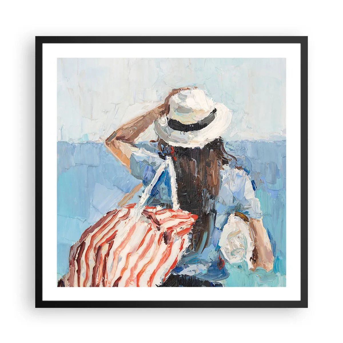 Póster en marco negro - Bienvenida a tus vacaciones - 60x60 cm