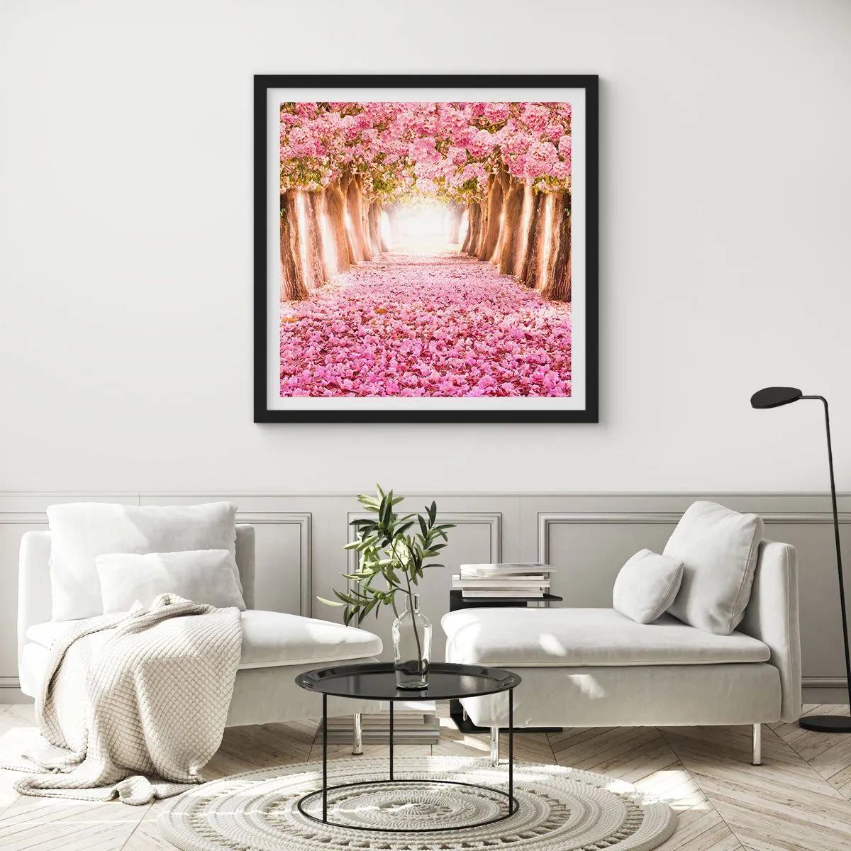 Póster en marco negro - El camino al paraíso - 50x50 cm