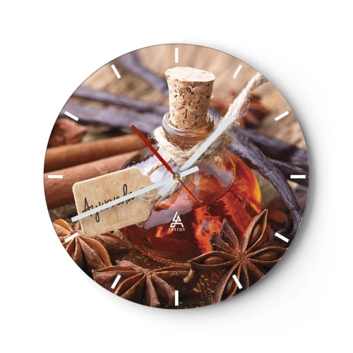 Reloj de pared - Reloj de vidrio - Hacia la unidad del cuerpo y el espíritu - 40x40 cm