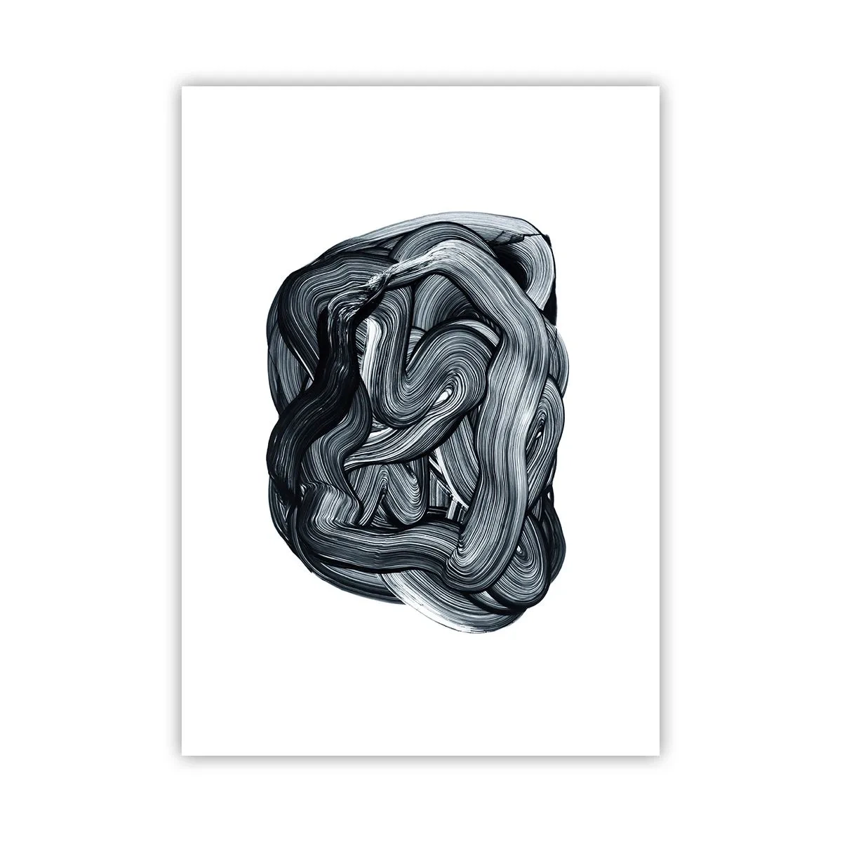 Póster - Composición abstracta de pinceladas en blanco y negro - 50x70cm - No es tan sencillo - Decoración de pared moderna para salón y dormitorio ARTTOR