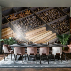 Fotomural Premium Canvas - Un tesoro de aromas - Especias, Café, Canela - 200x140 cm