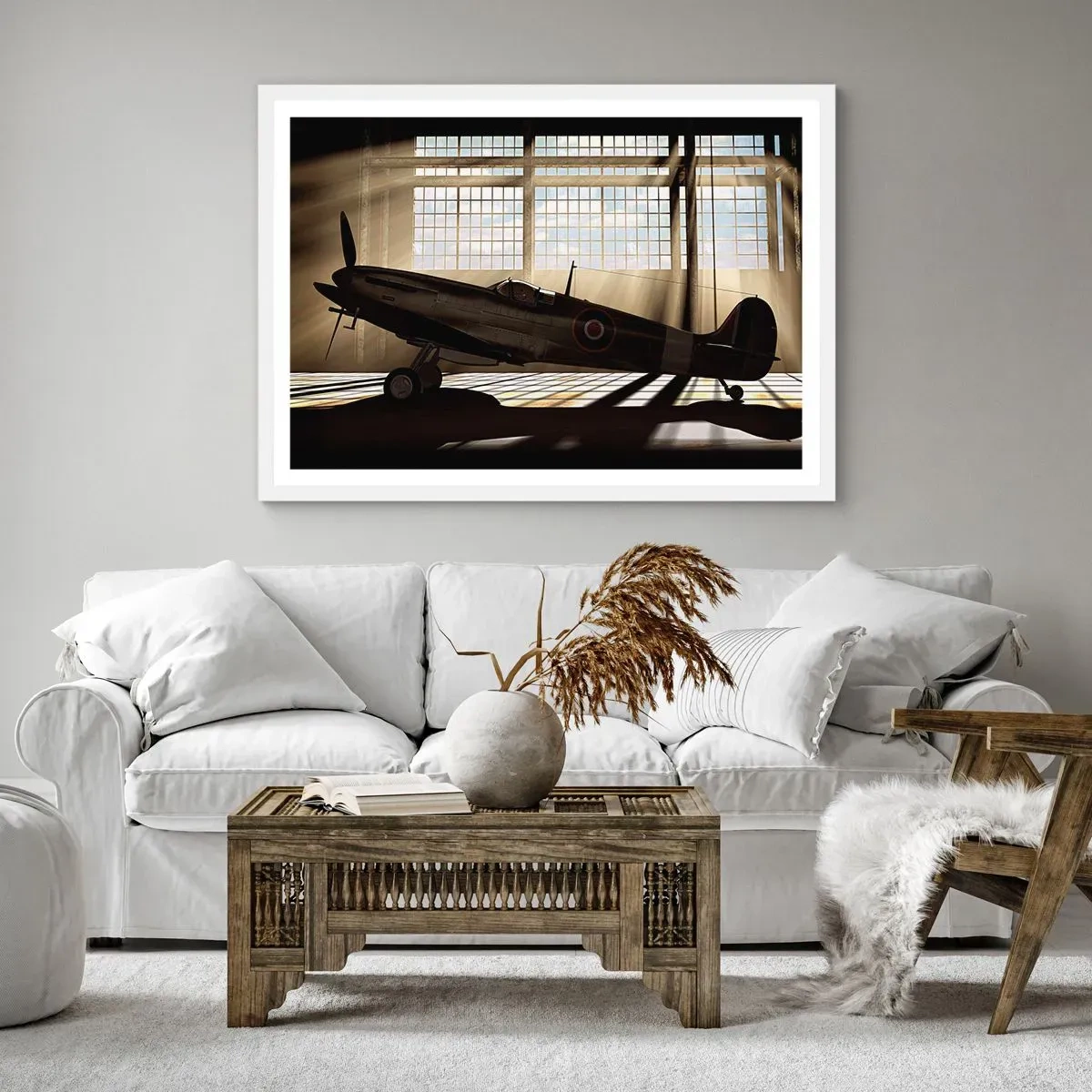 Póster en marco blanco - El descanso del guerrero - 40x30 cm