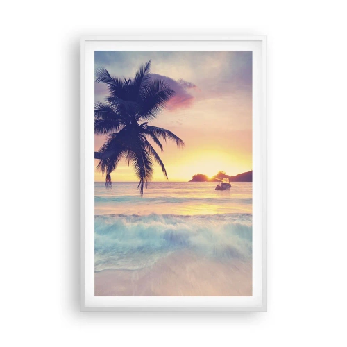 Póster en marco blanco - Atardecer en la bahía - 61x91 cm