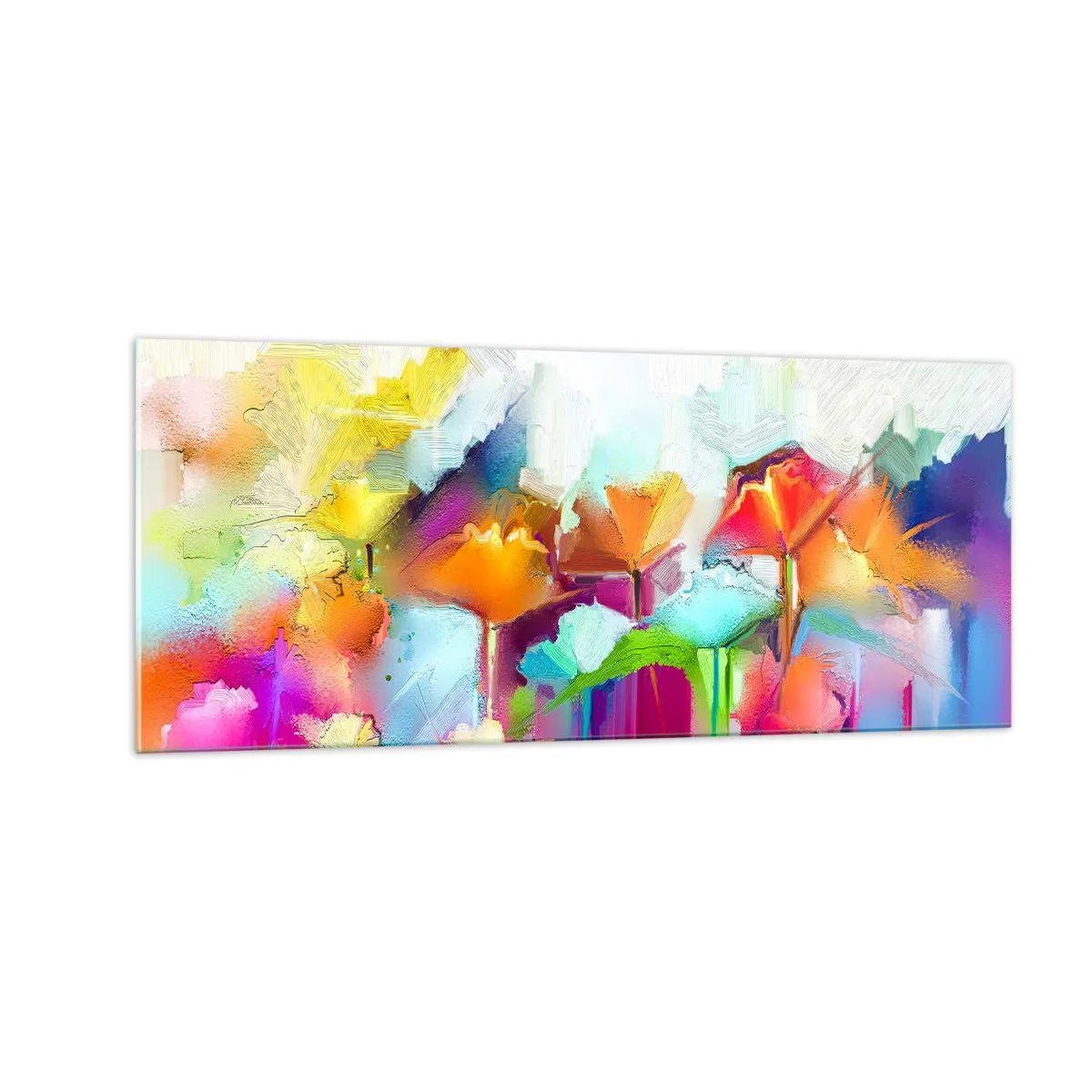 Cuadro sobre vidrio - Impresiones sobre Vidrio - Un arco iris ha florecido - 100x40 cm