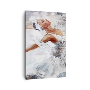 Cuadro sobre lienzo - Impresión de Imagen - Una bailarina con un vestido blanco bailando. - 80x120cm - Suave y ligera - Decoración de pared moderna para salón y dormitorio ARTTOR