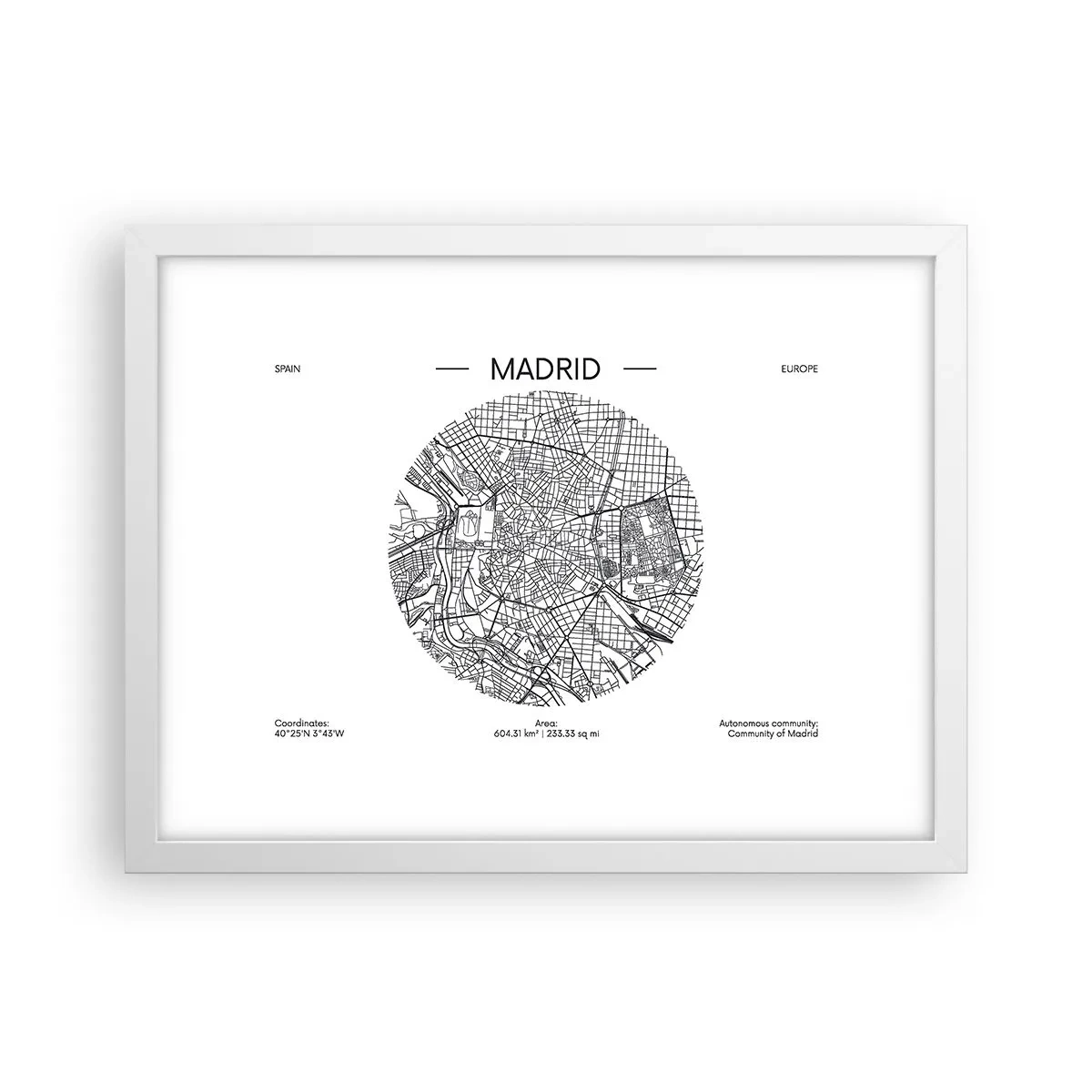 Póster en marco blanco - Anatomía de Madrid - 40x30 cm