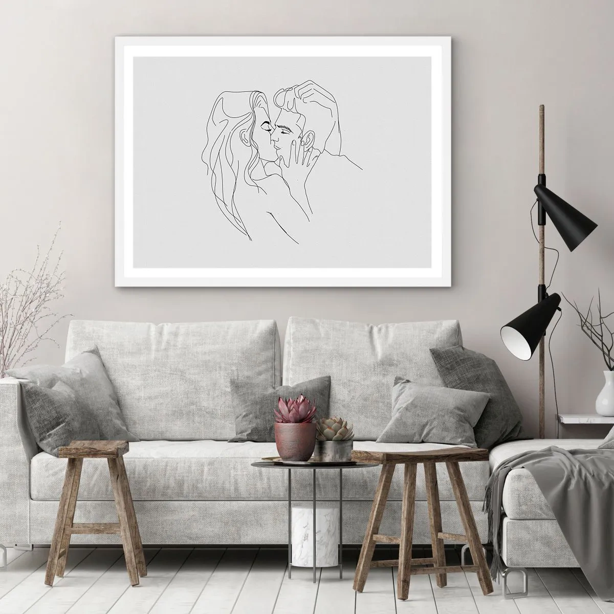 Póster en marco blanco - Alineados - 100x70 cm