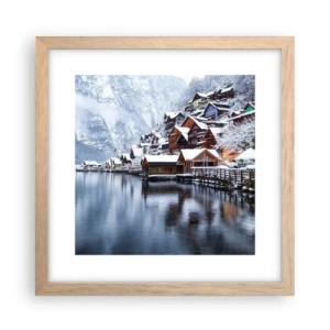 Póster en marco roble claro - En un decorado de invierno - 30x30 cm