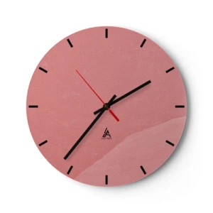 Reloj de pared - Reloj de vidrio - Composición orgánica en rosa - 40x40 cm