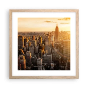 Póster en marco roble claro - Creciendo al sol - 40x40 cm