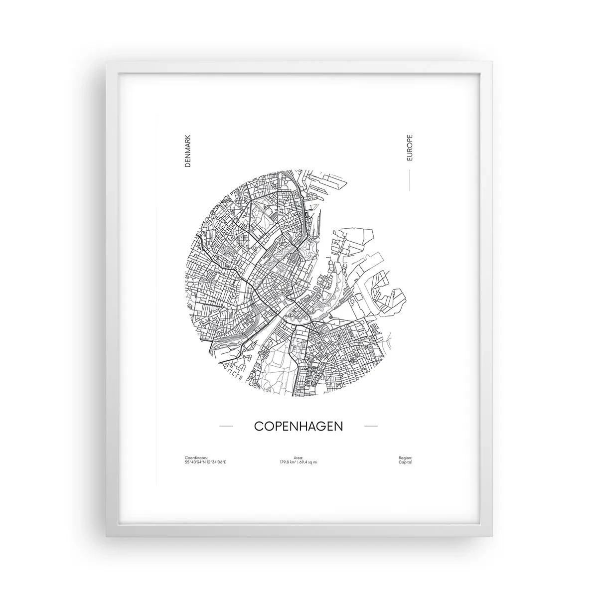 Póster en marco blanco - Anatomía de Copenhague - 40x50 cm
