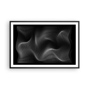 Póster en marco negro - La danza de la luz en el espacio - 91x61 cm