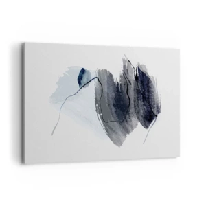 Cuadro sobre lienzo - Impresión de Imagen - Composición abstracta en tonos grises y azules. - 120x80cm - Intensidad y movimiento - Decoración de pared moderna para salón y dormitorio ARTTOR