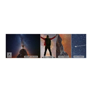 Muestra de fotomural Premium Canvas - ¡El poder está conmigo! - Abstracción, Cosmos, Hombre - 100x30 cm