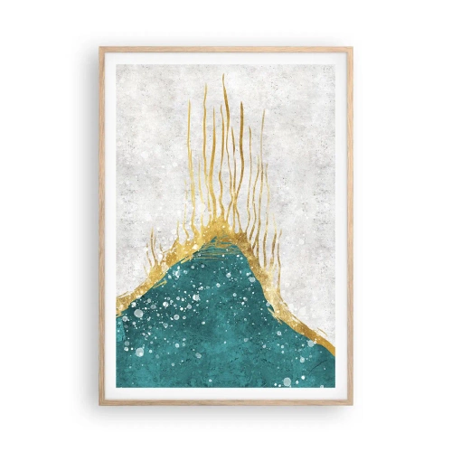 Póster en marco roble claro - Marea dorada - 70x100 cm