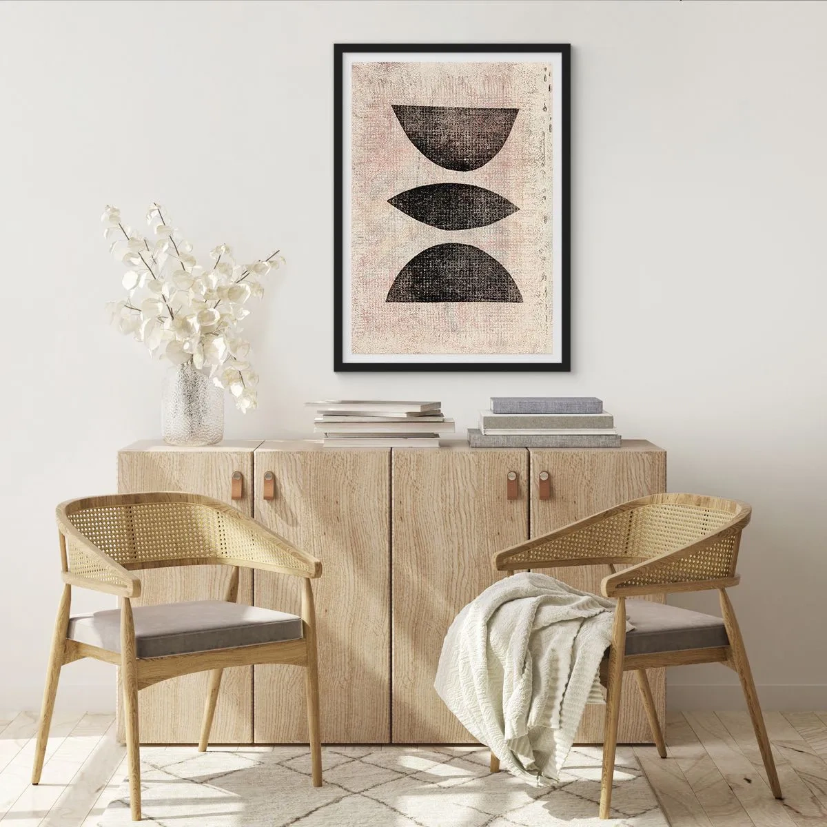 Póster en marco negro - Abstracción étnica - 70x100 cm