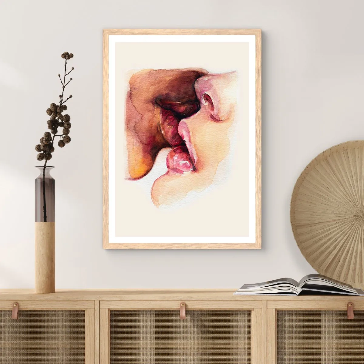 Póster en marco roble claro - Como la noche y el día, la tierra y el cielo - 61x91 cm