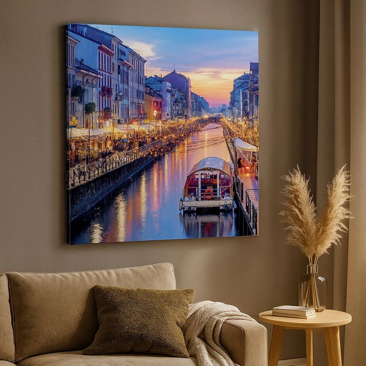 Cuadro sobre lienzo - Impresión de Imagen - Una noche de luz y diversión - 30x30 cm