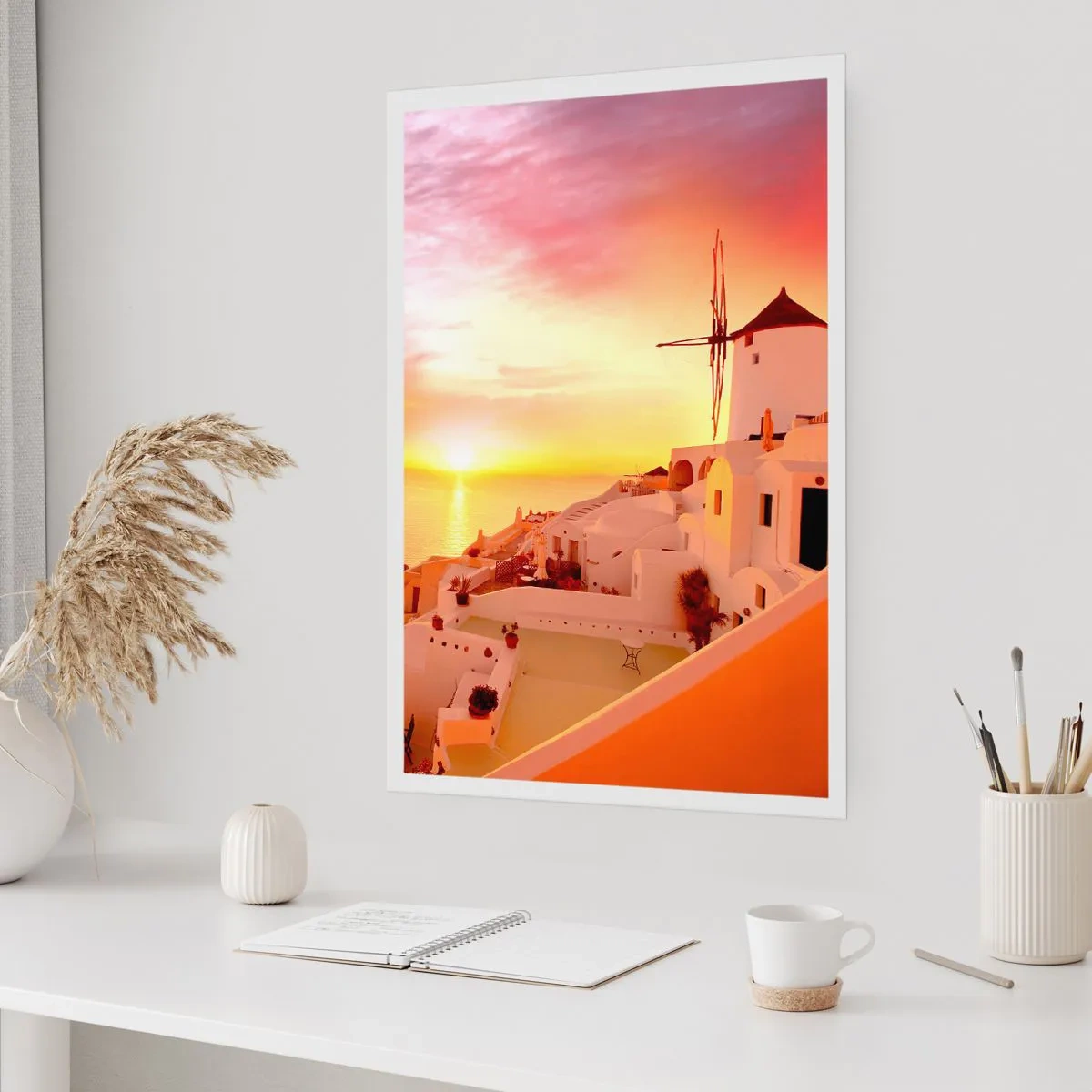 Póster - Blanco y dorado - 70x100 cm