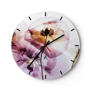 Reloj de pared - Reloj de vidrio - Cuerpo de flor - 40x40 cm