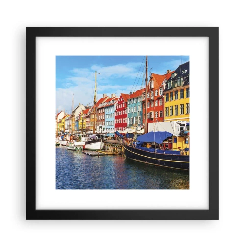 Póster en marco negro - Muelle alegre - 30x30 cm