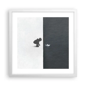 Póster en marco blanco - Una gran expedición náutica - 40x40 cm