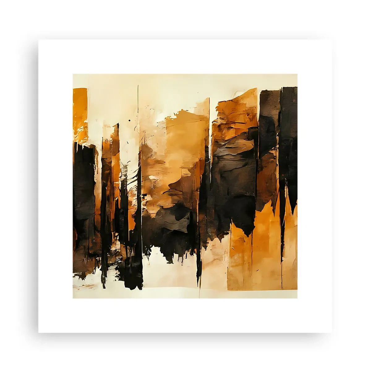 Póster - Armonía de negro y oro - 30x30 cm