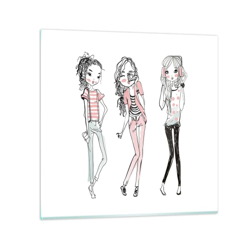 Cuadro sobre vidrio - Impresiones sobre Vidrio - Es día de chicas - 70x70 cm