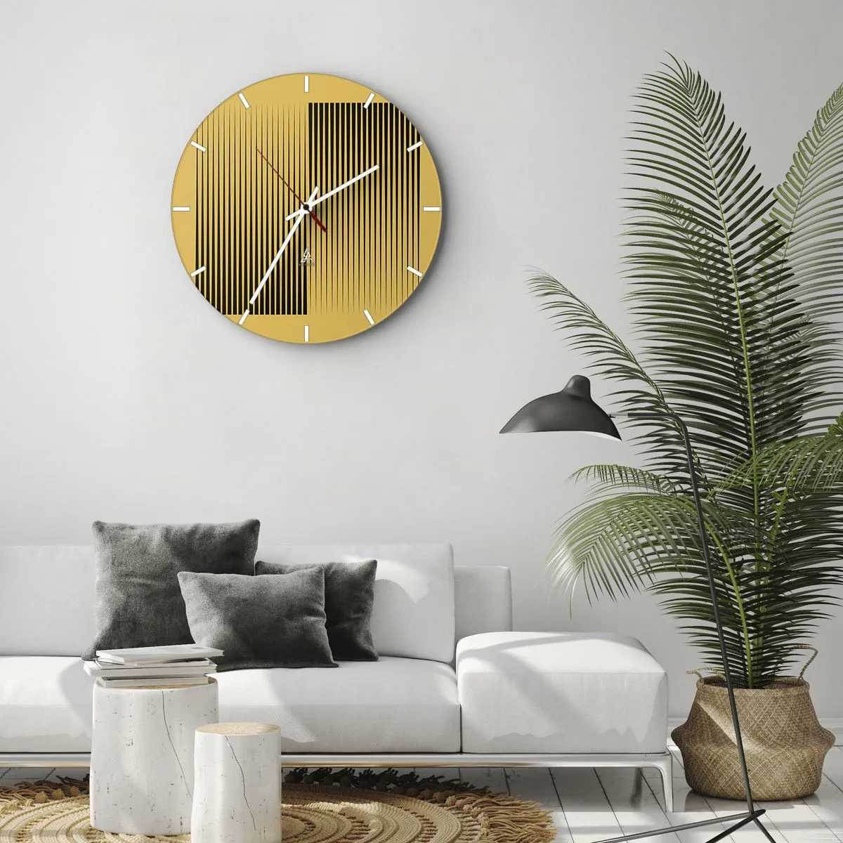 Reloj de pared - Reloj de vidrio - Cuadrado de opuestos - 40x40 cm