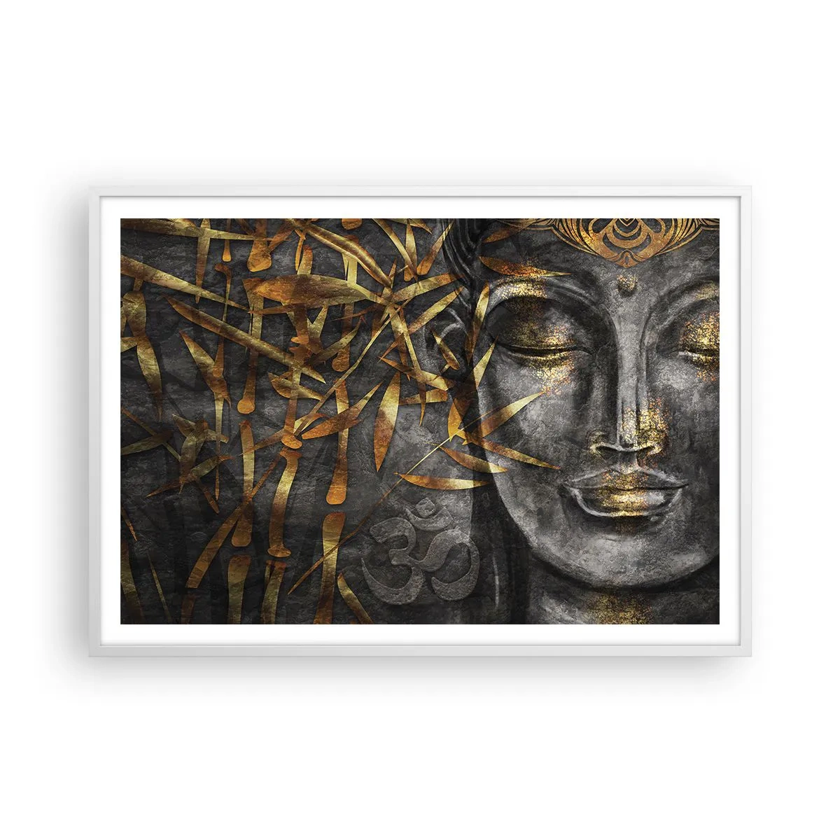 Póster en marco blanco - Siente la paz - 100x70 cm