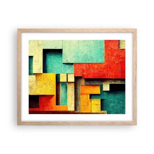 Póster en marco roble claro - Festival de ángulos rectos - 50x40 cm