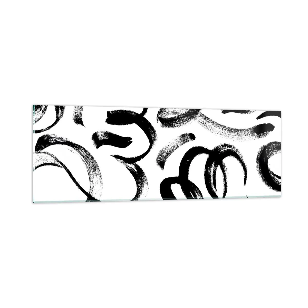 Cuadro sobre vidrio - Impresiones sobre Vidrio - Negro sobre blanco - 90x30 cm