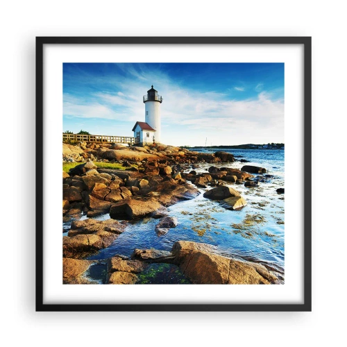 Póster en marco negro - Esperando vuestro regreso - 50x50 cm