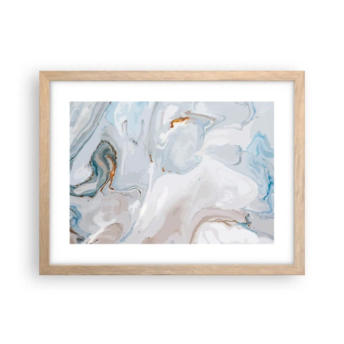 Póster en marco roble claro - Blanco fusión - 40x30 cm