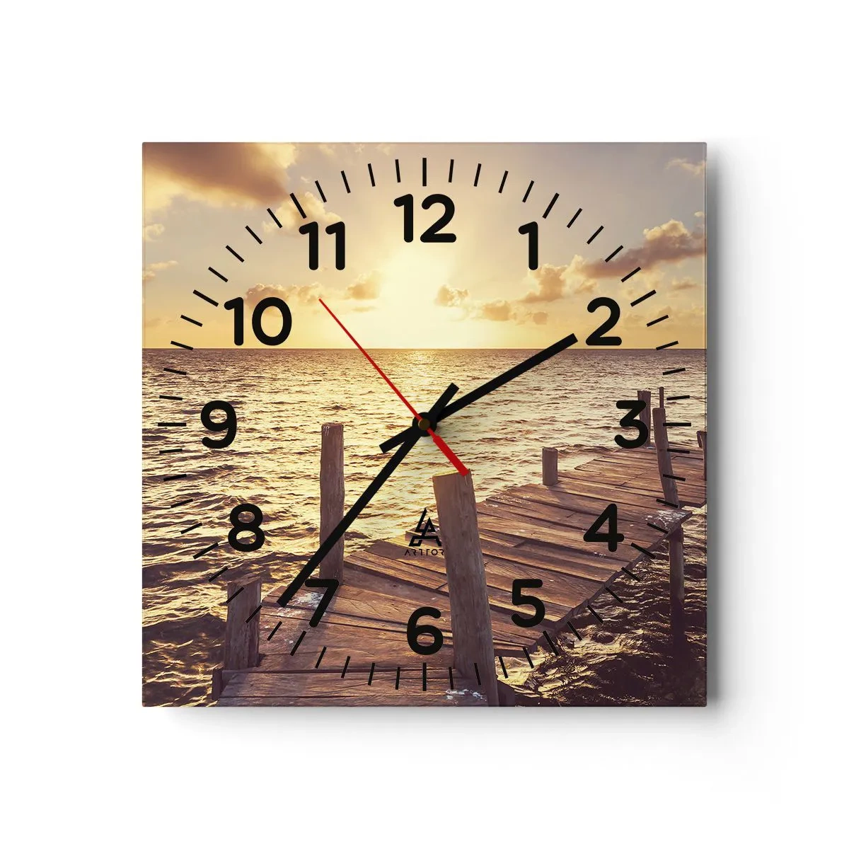 Reloj de pared - Reloj de vidrio - Una tierra dorada de dulzura - 30x30 cm