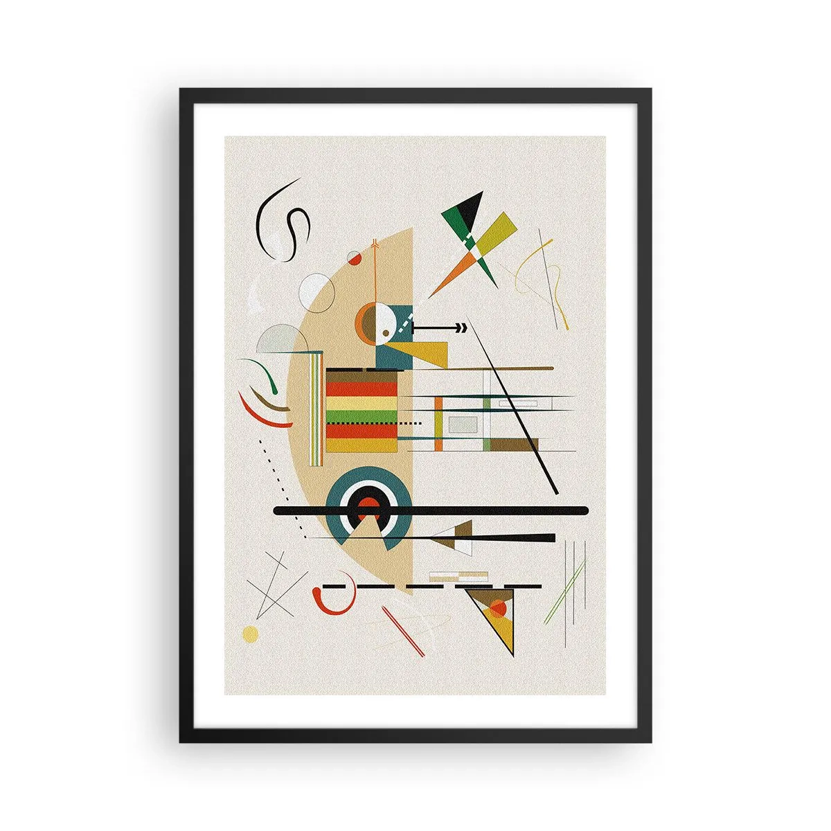 Póster en marco negro - Composición geométrica abstracta - 50x70cm - Y el mundo ríe - Decoración de pared moderna para salón y dormitorio ARTTOR