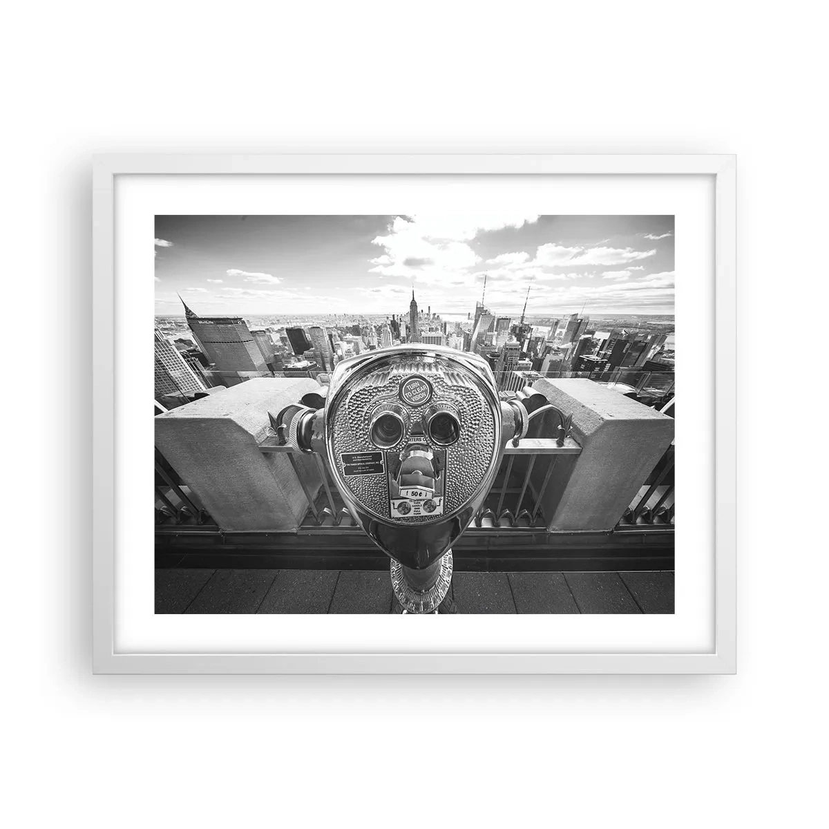 Póster en marco blanco - Sobre la ciudad - 50x40 cm