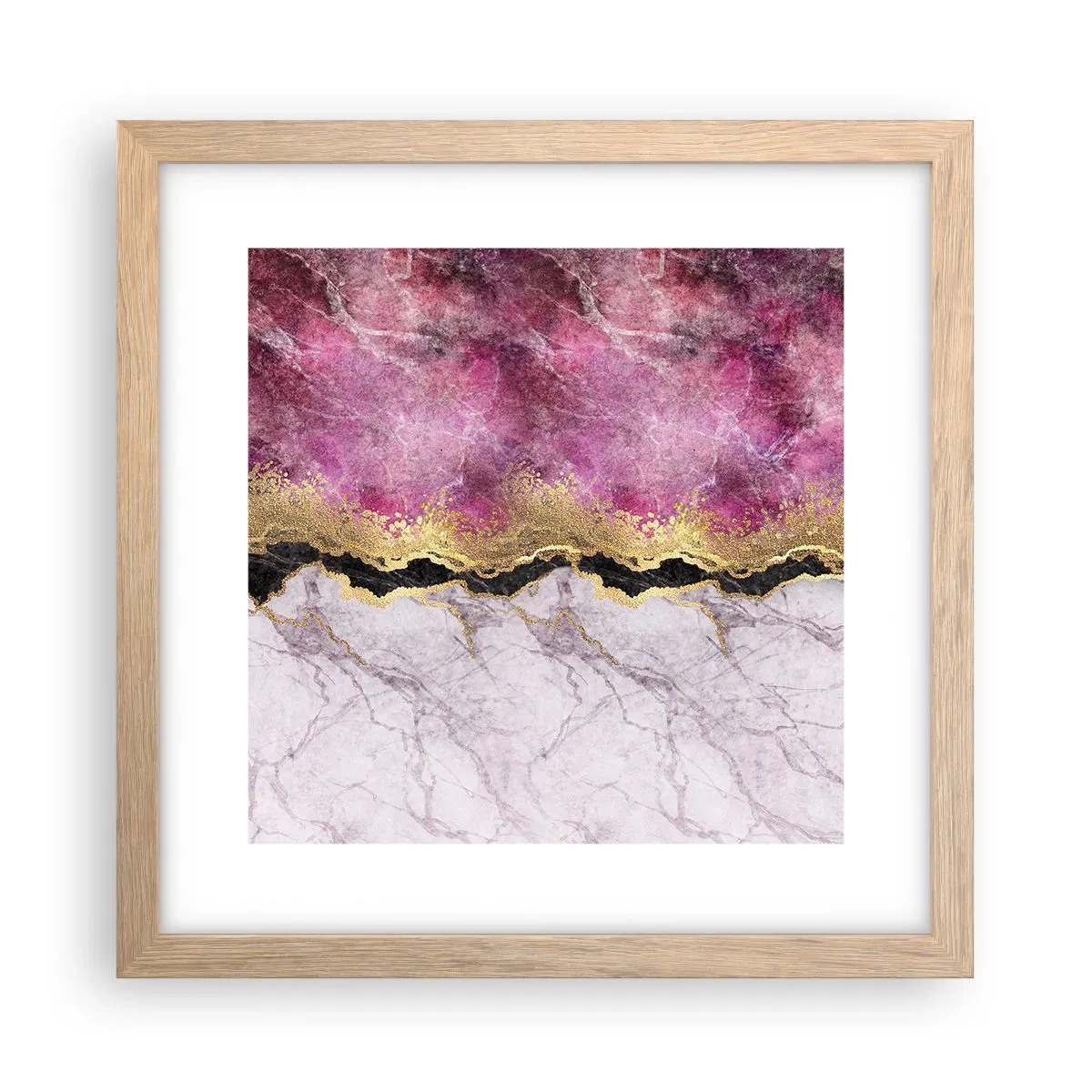 Póster en marco roble claro - En la frontera - 30x30 cm