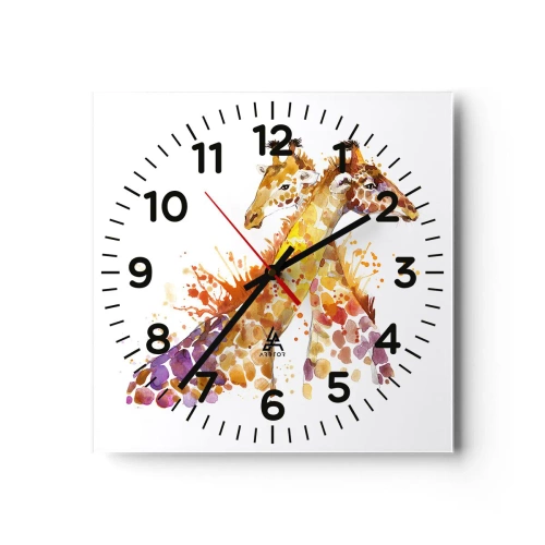 Reloj de pared - Reloj de vidrio - ¿Esto es amistad o es amor? - 30x30 cm