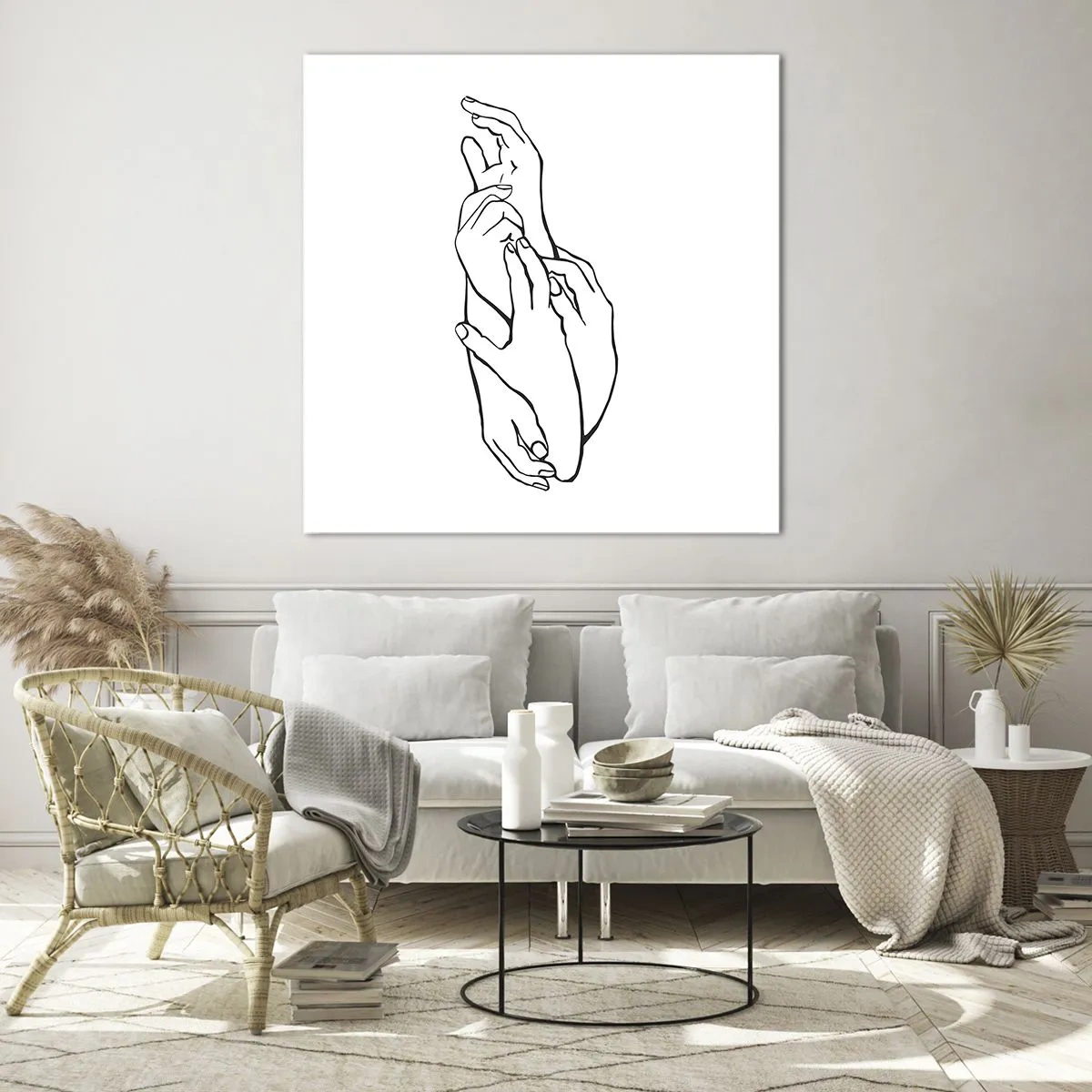 Cuadro sobre vidrio - Impresiones sobre Vidrio - El tacto - 60x60 cm