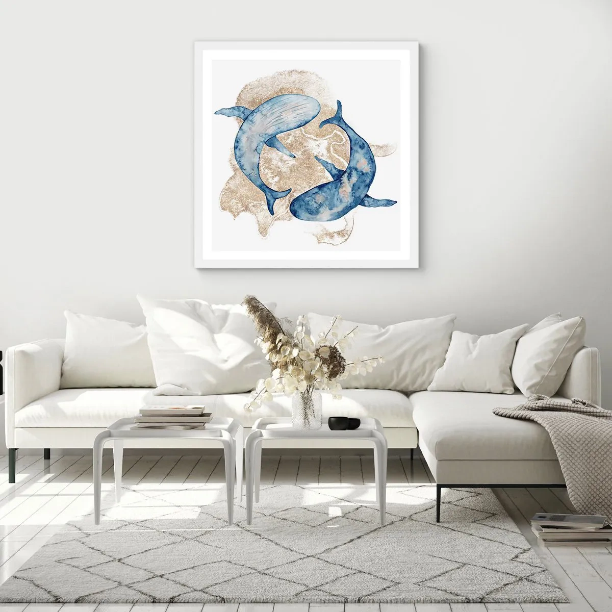 Póster en marco blanco - ¿Amistad o amor? - 60x60 cm