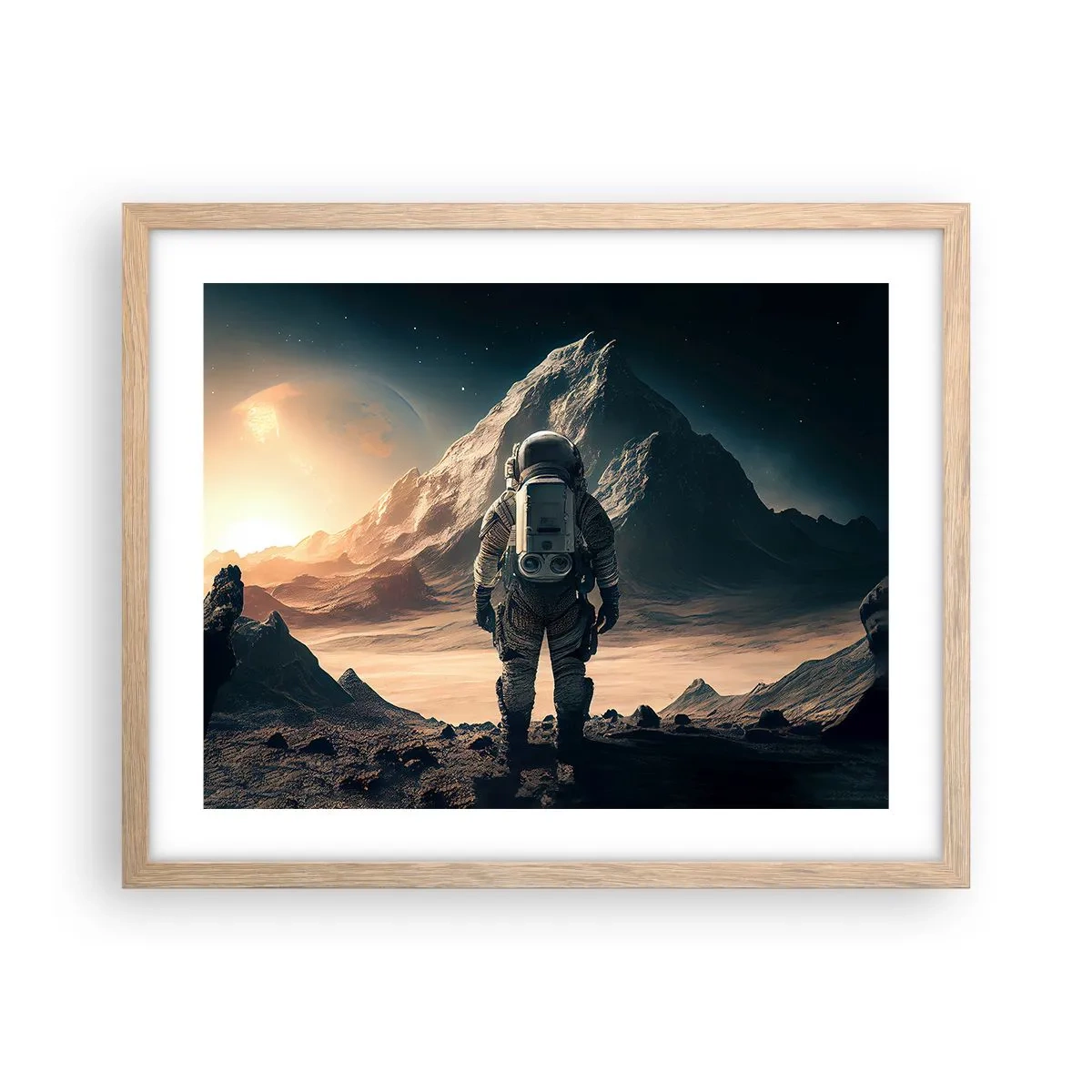 Póster en marco roble claro - Un nuevo reto - 50x40 cm