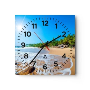 Reloj de pared - Reloj de vidrio - Un lugar exótico para ti - 40x40 cm