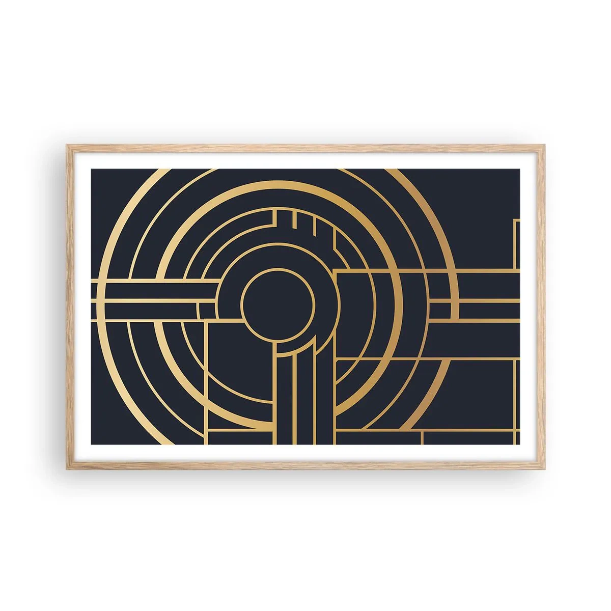 Póster en marco roble claro - Giro de los elementos - 91x61 cm