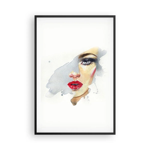 Póster en marco negro - Reflejo en una gota de agua - 61x91 cm