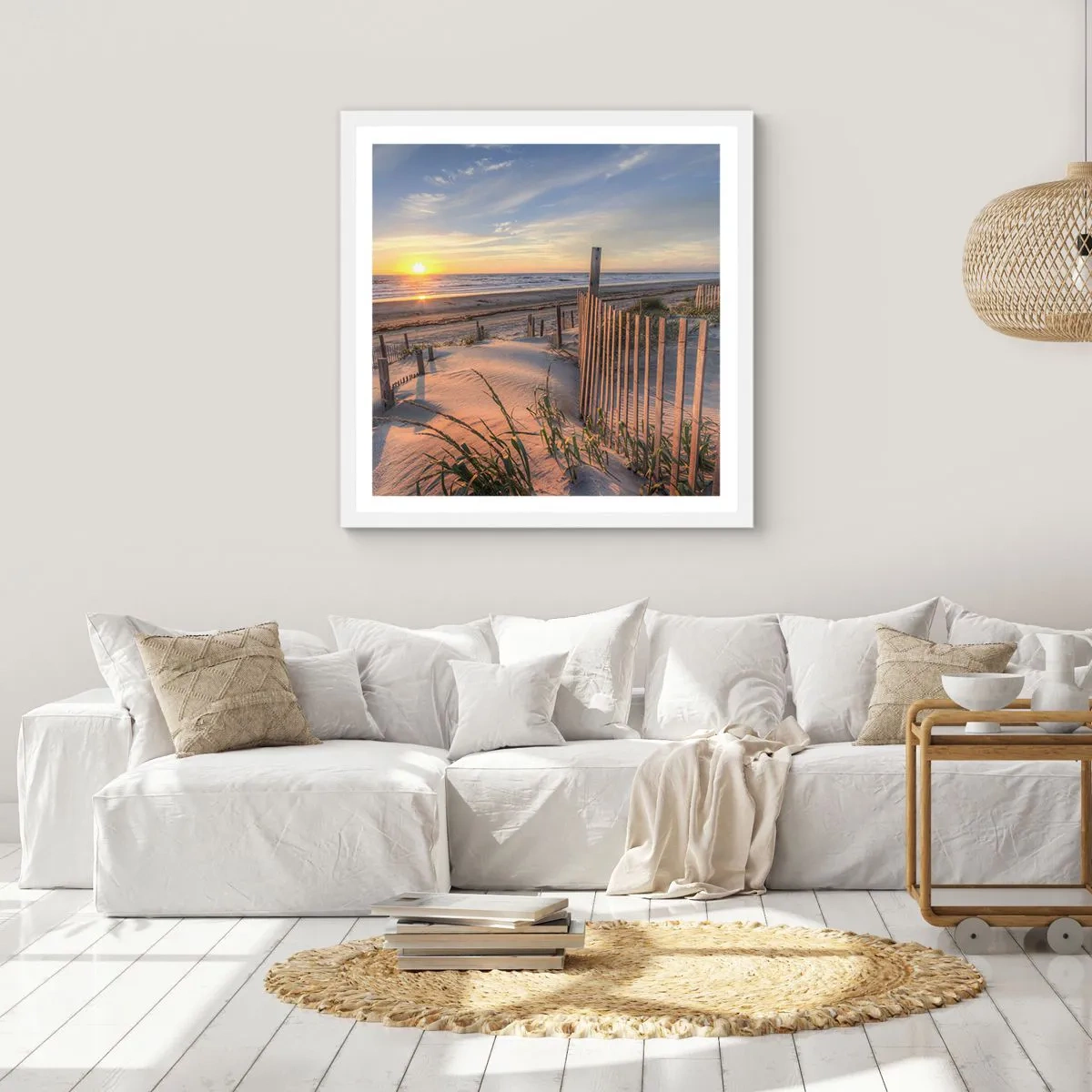 Póster en marco blanco - El resplandor y la sombra del viento - 60x60 cm