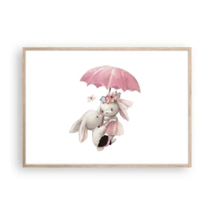 Póster en marco roble claro - Esto es amor - 100x70 cm