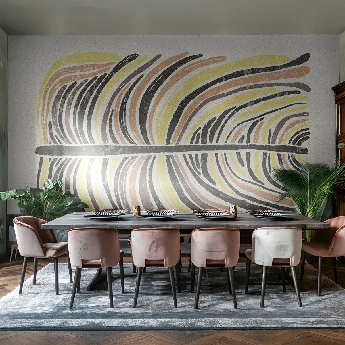 Fotomural Premium Canvas - Abstracción vibrante - bohemia, Minimalismo, Pastel - 250x175 cm