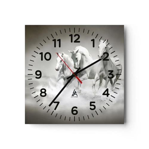 Reloj de pared - Reloj de vidrio - Locura blanca - 40x40 cm